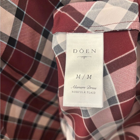 Doen Plaid Mini Dress in Red and White - Picture 6 of 8